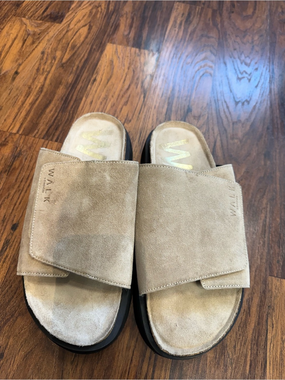 Walk London ASOS Tan Suede Slide Sandals
